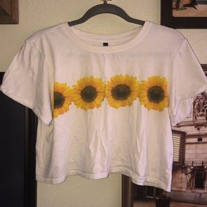 cropped sunflower shirt
